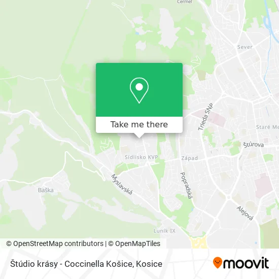 Štúdio krásy - Coccinella Košice map