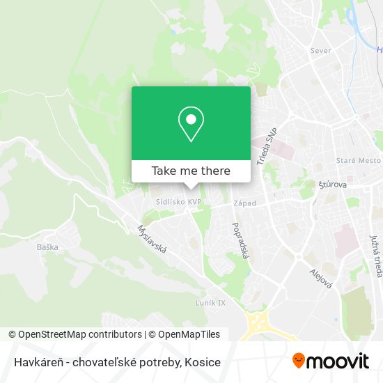 Havkáreň - chovateľské potreby map