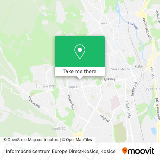 Informačné centrum Europe Direct-Košice map