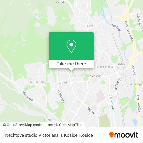 Nechtové štúdio Victorianails Košice map