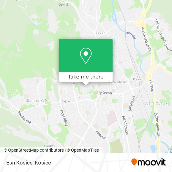 Esn Košice map