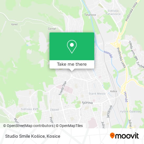 Studio Smile Košice map