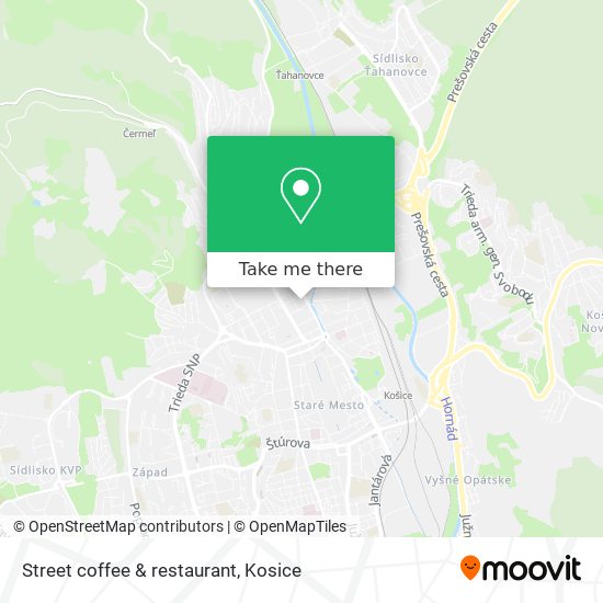 Street coffee & restaurant map