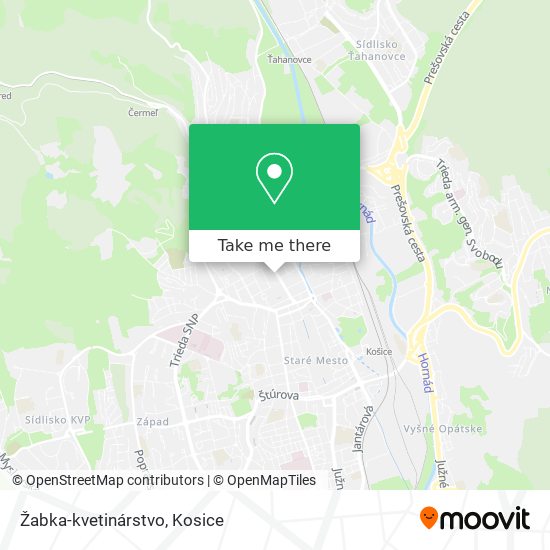 Žabka-kvetinárstvo map