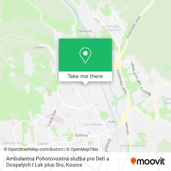 Ambulantná Pohotovostná služba pre Deti a Dospelých I Lsk plus Sro map