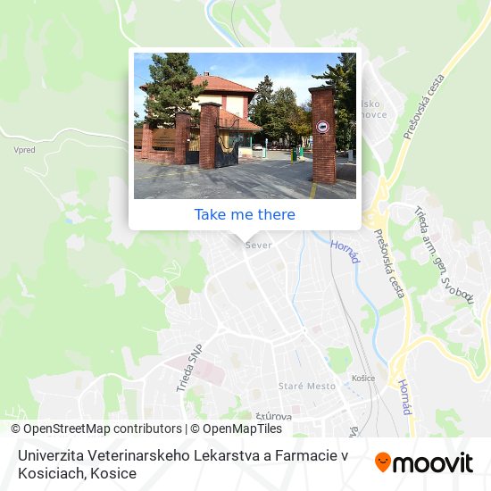 Univerzita Veterinarskeho Lekarstva a Farmacie v Kosiciach map