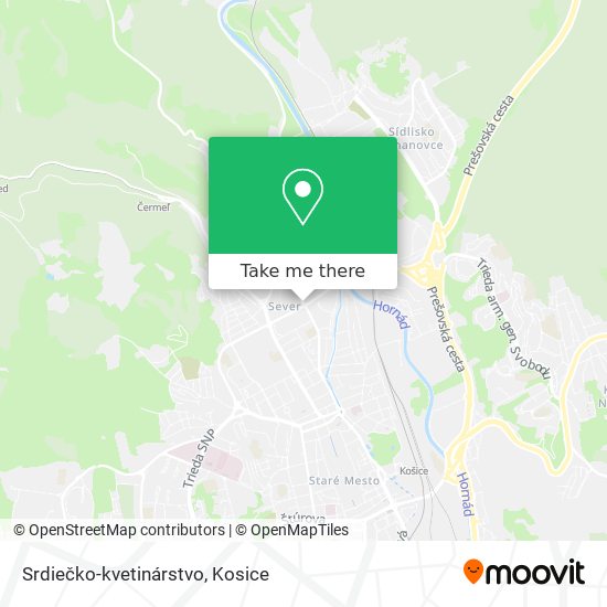 Srdiečko-kvetinárstvo map