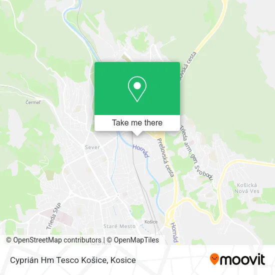 Cyprián Hm Tesco Košice map