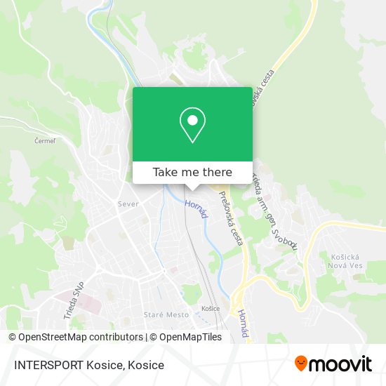 INTERSPORT Kosice map