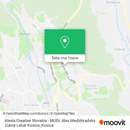 Alexia Creative Slovakia - MUDr. Alex Medzihradský Zubný Lekár Košice map