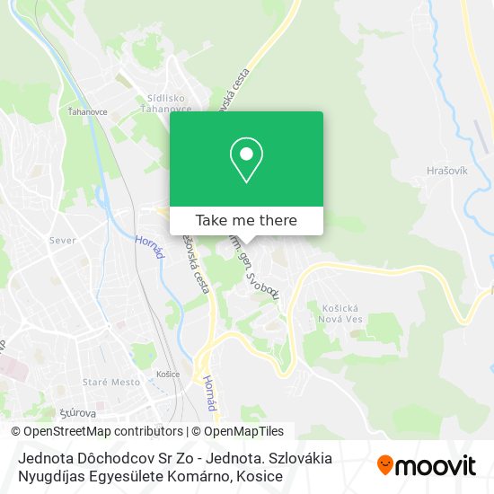 Jednota Dôchodcov Sr Zo - Jednota. Szlovákia Nyugdíjas Egyesülete Komárno map