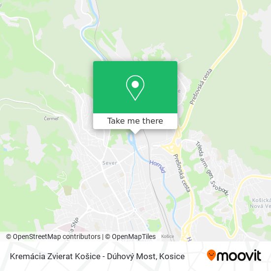 Kremácia Zvierat Košice - Dúhový Most map