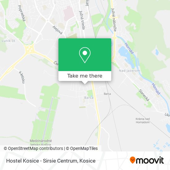 Hostel Kosice - Sirsie Centrum map