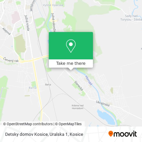 Detsky domov Kosice, Uralska 1 map