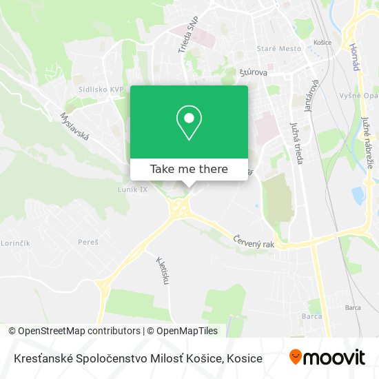 Kresťanské Spoločenstvo Milosť Košice map