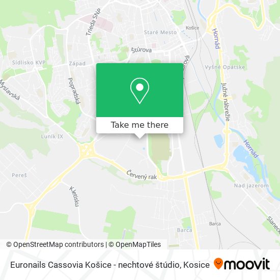 Euronails Cassovia Košice - nechtové štúdio map