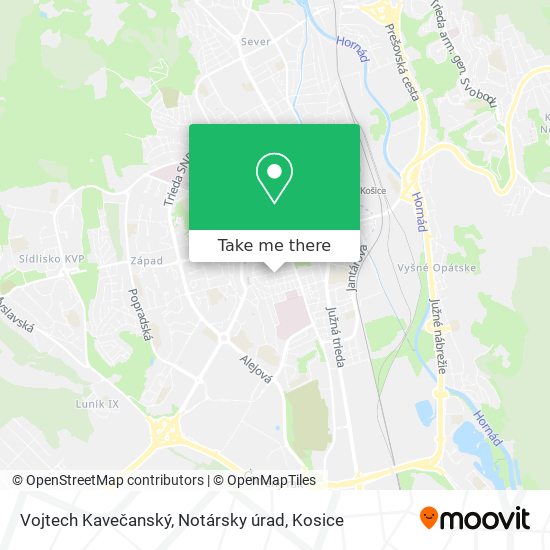 Vojtech Kavečanský, Notársky úrad map