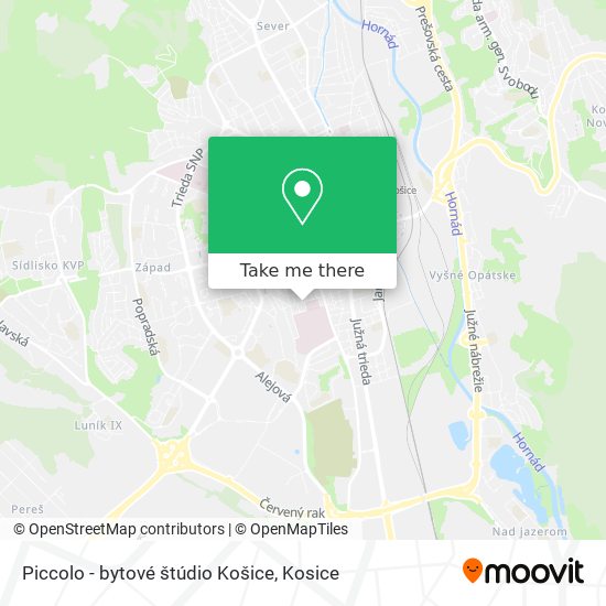 Piccolo - bytové štúdio Košice map