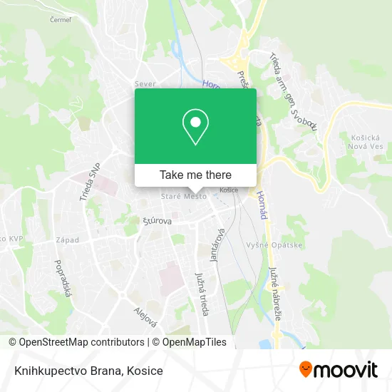 Knihkupectvo Brana map