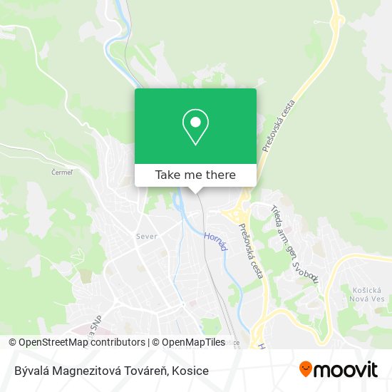 Bývalá Magnezitová Továreň map