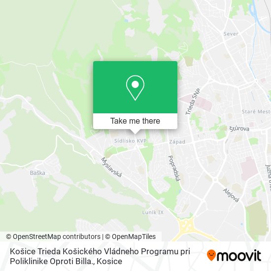 Košice Trieda Košického Vládneho Programu pri Poliklinike Oproti Billa. map