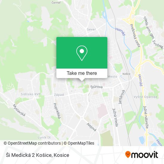 Ši Medická 2 Košice map