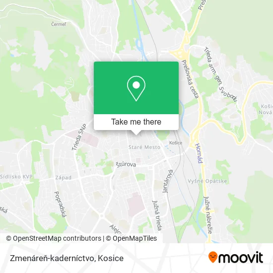 Zmenáreň-kaderníctvo map