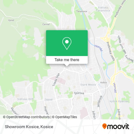 Showroom Kosice map