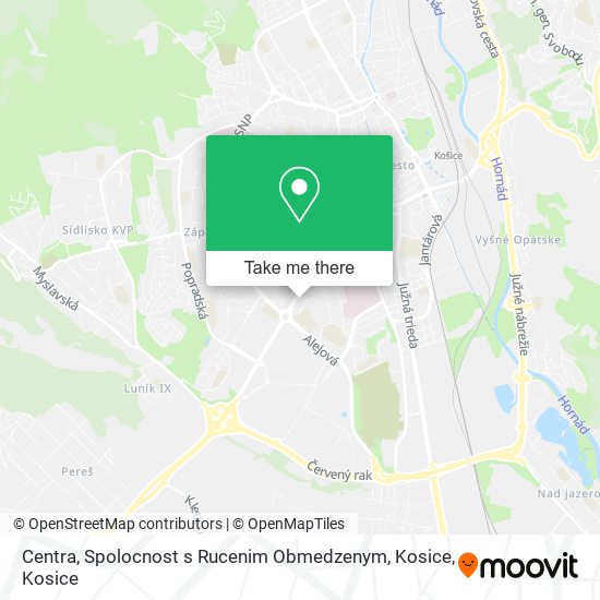 Centra, Spolocnost s Rucenim Obmedzenym, Kosice map