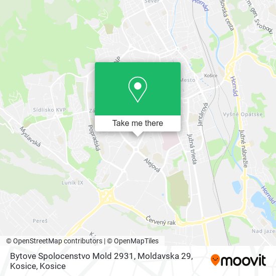 Bytove Spolocenstvo Mold 2931, Moldavska 29, Kosice map