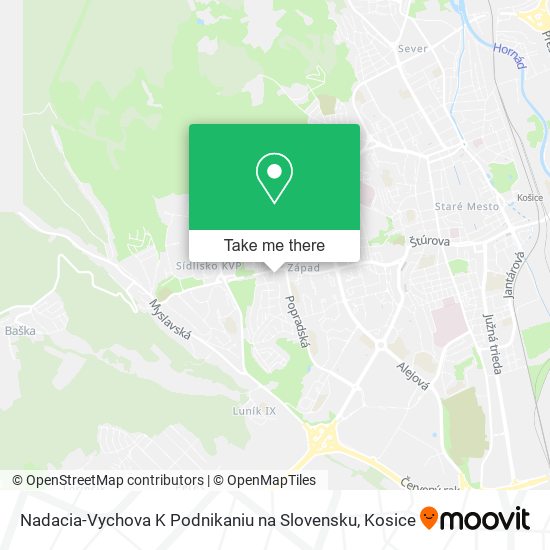 Nadacia-Vychova K Podnikaniu na Slovensku map