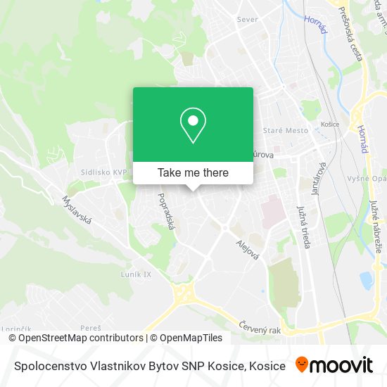 Spolocenstvo Vlastnikov Bytov SNP Kosice map