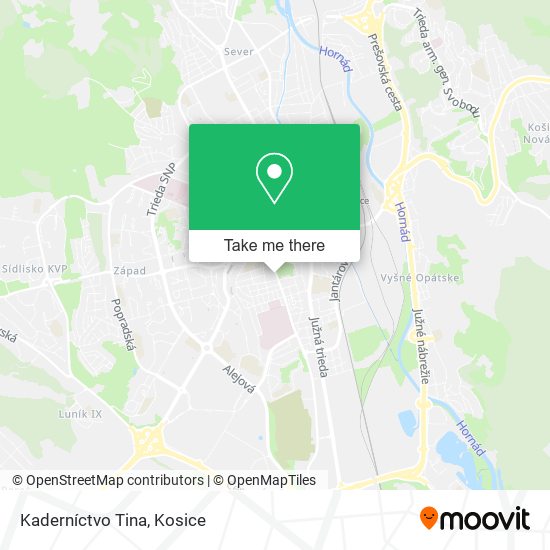 Kaderníctvo Tina map