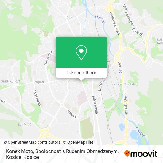 Konex Moto, Spolocnost s Rucenim Obmedzenym, Kosice map