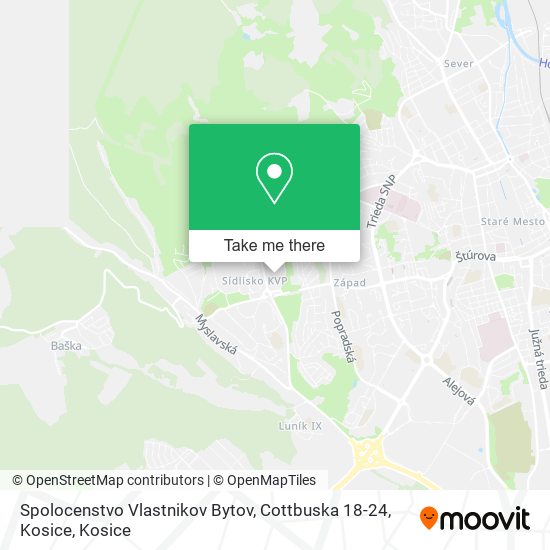 Spolocenstvo Vlastnikov Bytov, Cottbuska 18-24, Kosice map