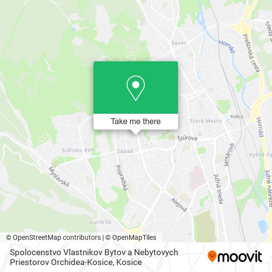 Spolocenstvo Vlastnikov Bytov a Nebytovych Priestorov Orchidea-Kosice map