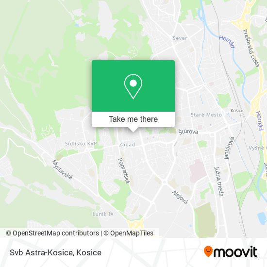 Svb Astra-Kosice map