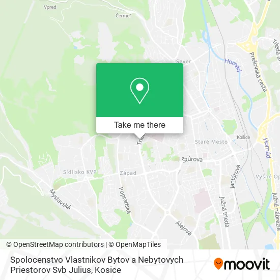 Spolocenstvo Vlastnikov Bytov a Nebytovych Priestorov Svb Julius map