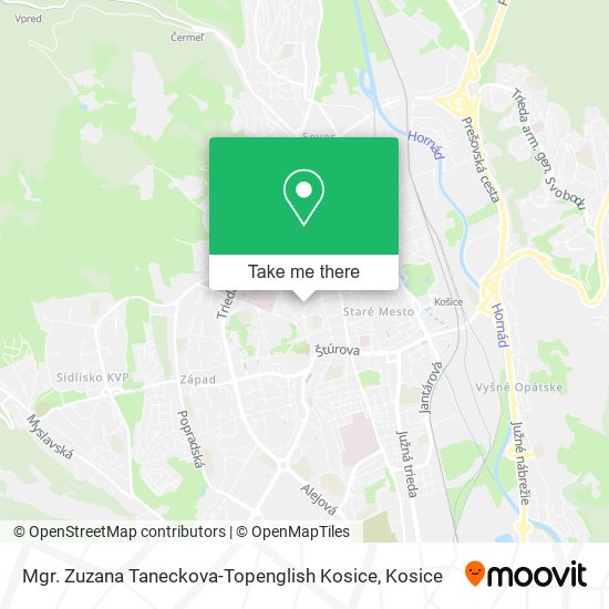 Mgr. Zuzana Taneckova-Topenglish Kosice map