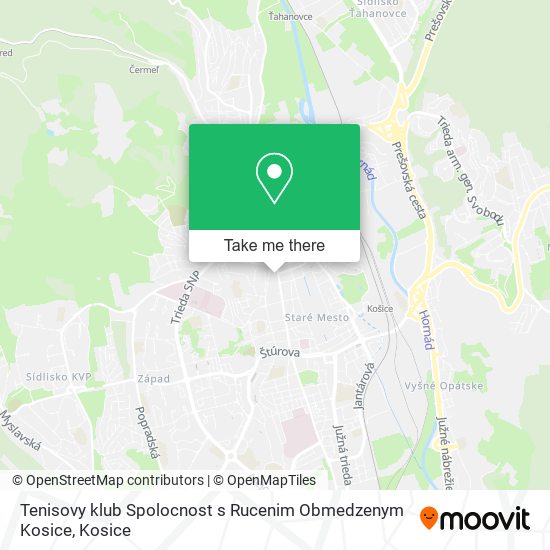 Tenisovy klub Spolocnost s Rucenim Obmedzenym Kosice map