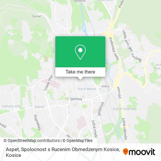 Aspet, Spolocnost s Rucenim Obmedzenym Kosice map