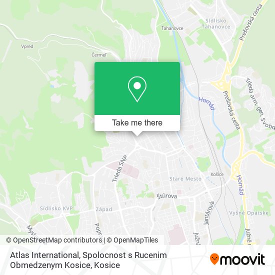 Atlas International, Spolocnost s Rucenim Obmedzenym Kosice map