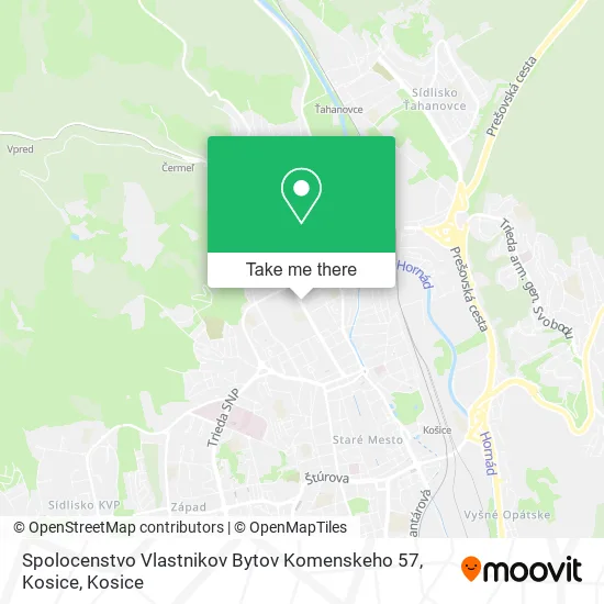 Spolocenstvo Vlastnikov Bytov Komenskeho 57, Kosice map