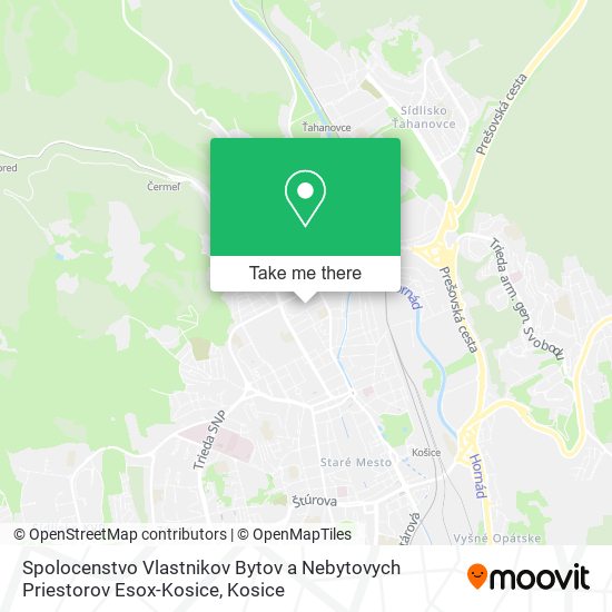 Spolocenstvo Vlastnikov Bytov a Nebytovych Priestorov Esox-Kosice map