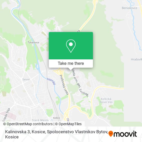 Kalinovska 3, Kosice, Spolocenstvo Vlastnikov Bytov map