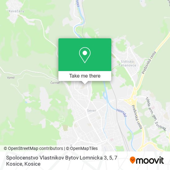 Spolocenstvo Vlastnikov Bytov Lomnicka 3, 5, 7 Kosice map