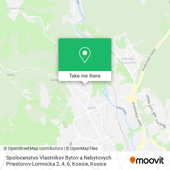 Spolocenstvo Vlastnikov Bytov a Nebytovych Priestorov-Lomnicka 2, 4, 6, Kosice map