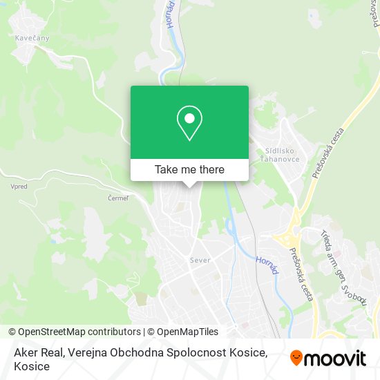 Aker Real, Verejna Obchodna Spolocnost Kosice map