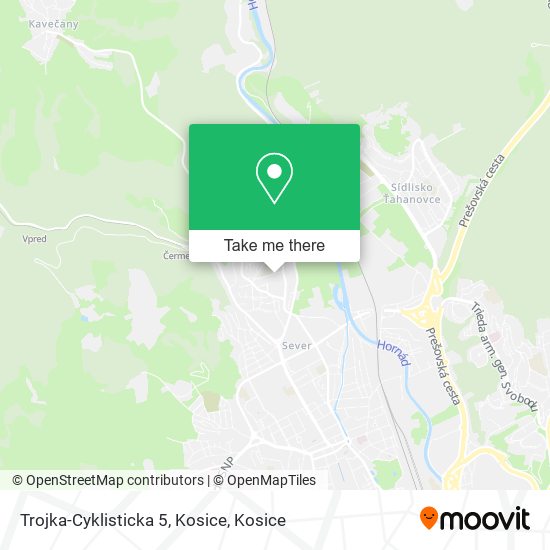 Trojka-Cyklisticka 5, Kosice map