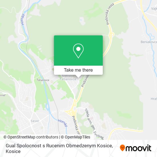 Gual Spolocnost s Rucenim Obmedzenym Kosice map